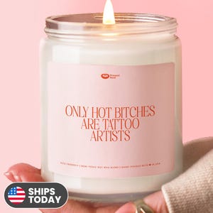 Funny Tattoo Artist Gift Candle Quirky Ink Lover Candle Unique Tattoo Lover Candle for Artists Perfect Gift for Tattoo Fans SC28
