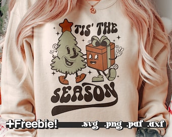 Retro Tis The Season Svg, Christmas Vintage Svg Png, Christmas Tree Svg, Retro Christmas Png, Christmas png design, Christmas Sublimation