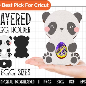 Panda egg holder svg, easter egg holder svg, panda svg, easter egg basket svg, egg stand template, egg stand display, svg files for cricut