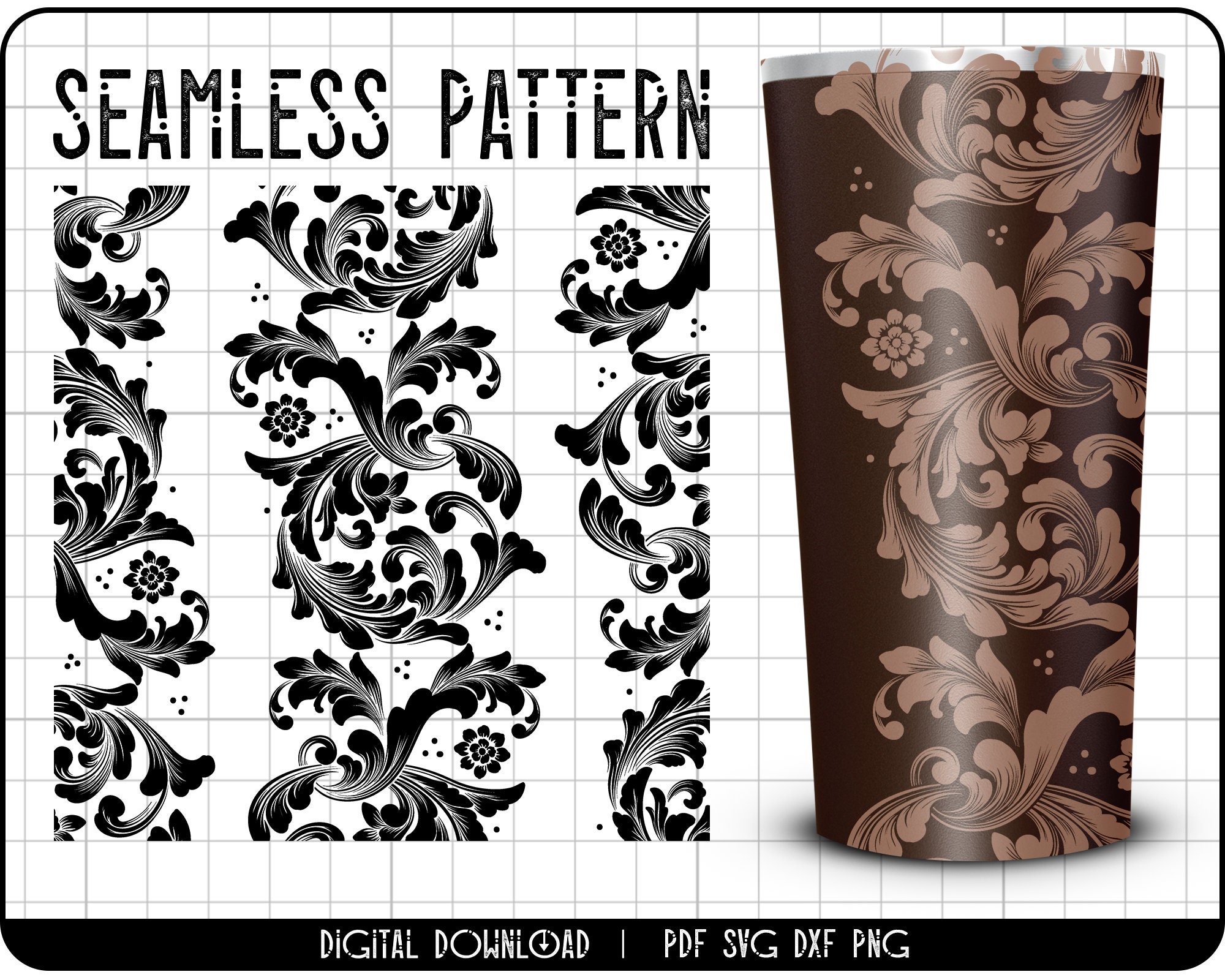 Seamless Patterns SVG Bundle, Tooled Leather Svg, Seamless Tumbler Png  ,diamond Plate Pattern SVG , Tumbler Wrap Png, Western Pattern Svg, 