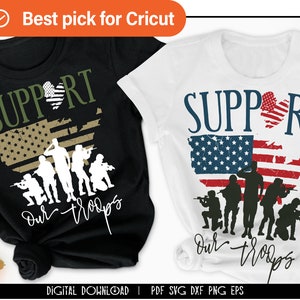 Apoie nossas tropas SVG, apoie nossa camisa de tropas, apoie nossas tropas png, veterano dos EUA svg, arquivos de corte em camadas para cricut, silhueta, dxf, eps