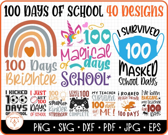 Craft Supplies & Tools 100th Day of School Svg 100 Days Kinder Smarter ...