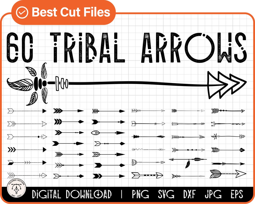 60 Tribal Arrows Svg Bundle, Hand Drawn Arrows Svg, Doodle Arrows Svg ...
