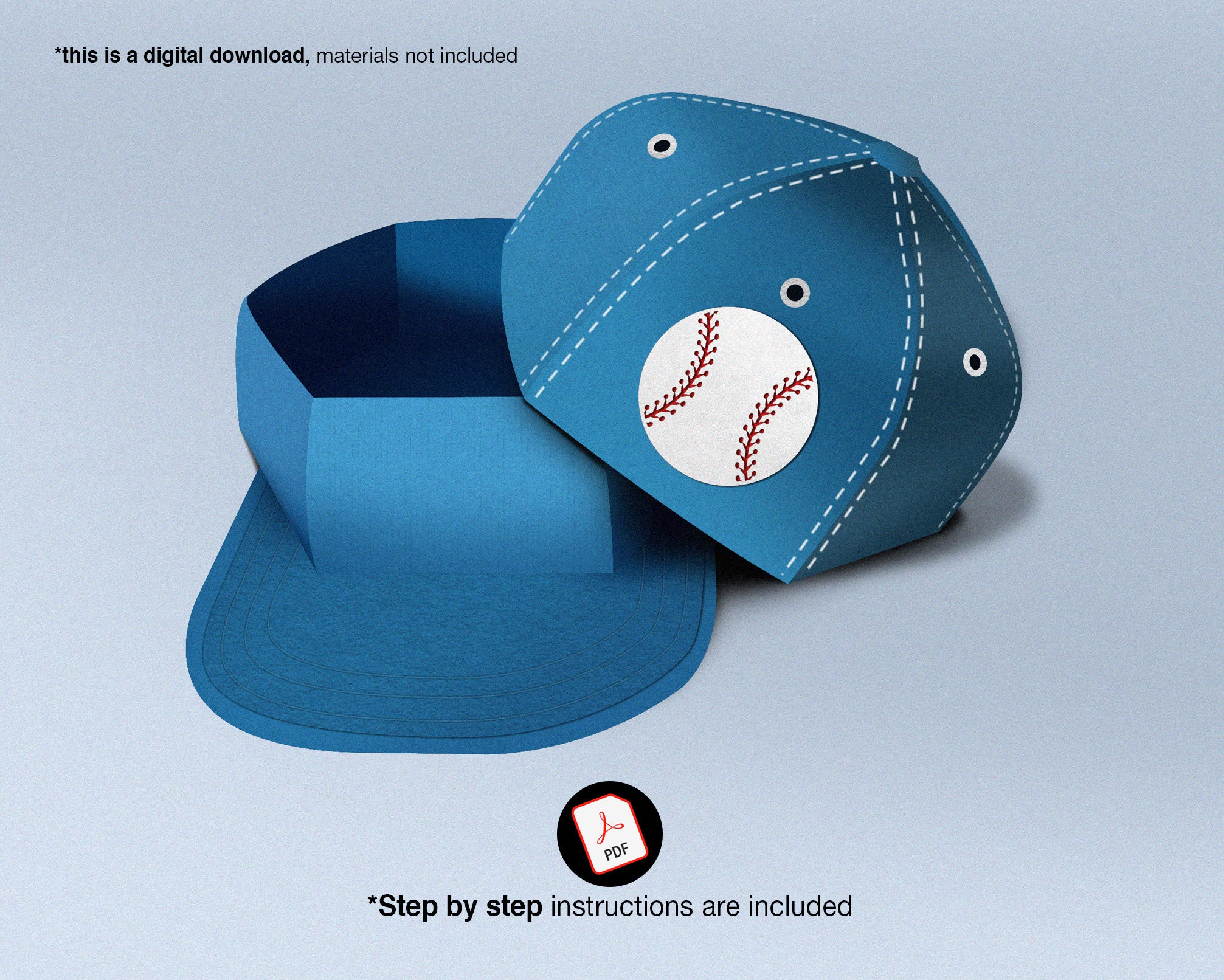 Baseball Hat Box Template Printable - Printable Templates