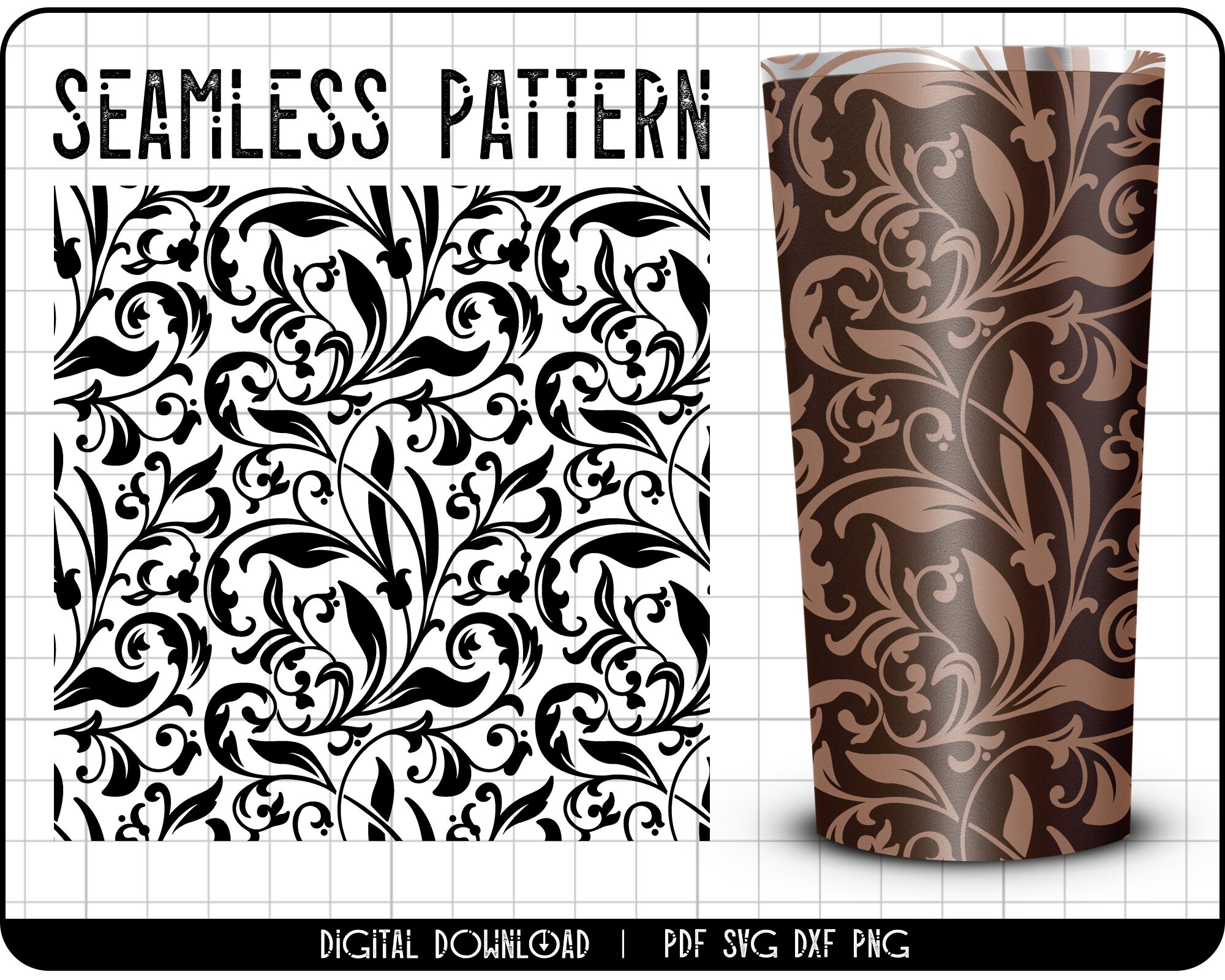 Tooled Leather Svg Tooled Leather Png Seamless Tumbler Png Etsy