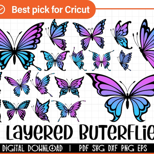 Butterfly SVG, 18 Butterfly Bundle SVG Files, Butterfly SVG Layered, Butterfly Files for Cricut, Butterfly Clipart, Butterflies Svg, tumbler