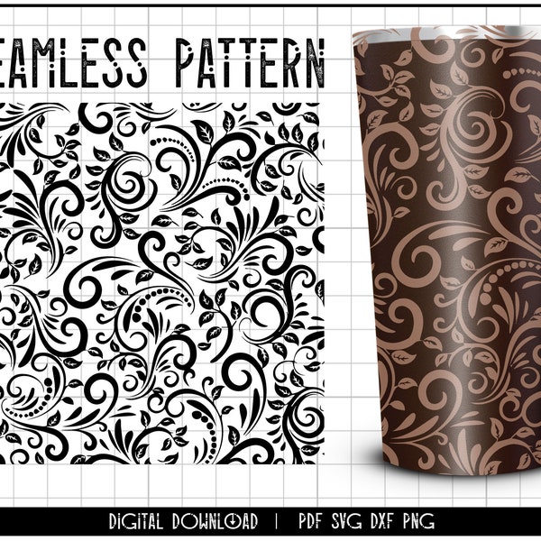 Tooled leather svg, seamless floral pattern svg, seamless tumbler png, tumbler wrap png, western pattern svg, png, tumbler sublimation dxf