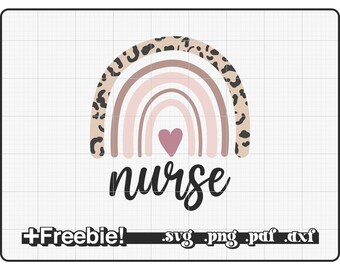 Nurse Svg, Rainbow Nurse Shirt Svg, Leopard Print Svg, rn svg, nurse png, nursing svg, nurse life svg, registered nurse, school nurse svg,