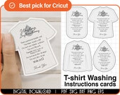 Shirt Care Card SVG Bundle, Care Instruction Card Svg, Cricut File, Silhouette File, PNG, Washing Svg, Washing Instructions Svg, Printable