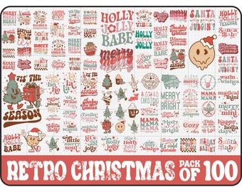 Retro Weihnachten SVG Bundle, Retro Weihnachten Png, Groovy Weihnachten svg, Weihnachten Worte svg, Weihnachten Shirt svg, Mama Claus svg, Cricut