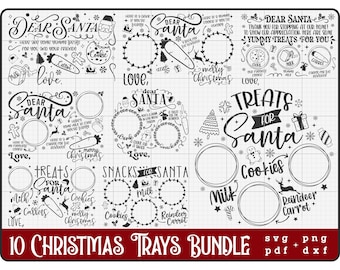Liebes Nikolaus Tablett Svg Bundle, Png, Pdf, Weihnachten Tablett svg, Tablett für Weihnachtsmann svg, Weihnachtsmann Tablett svg Rundbrett Laserdatei dxf