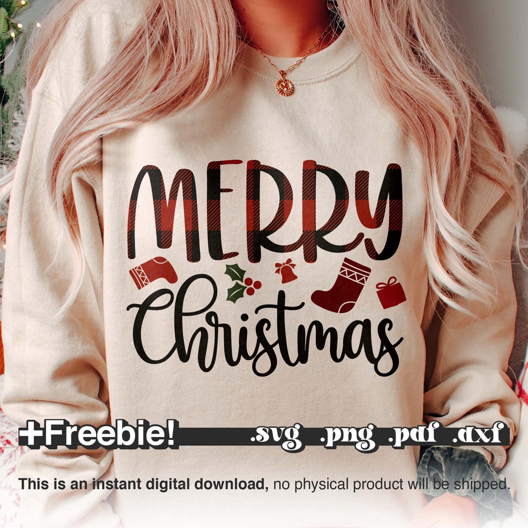 Merry Christmas Svg, Buffalo Plaid Svg, Cricut Cut File Svg Png, Winter ...