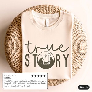 True Story Svg Png Pdf, Nativity Scene Svg, Jesus Birth Svg, Christ Svg, Religious Christmas Svg, Joy To The World, Cricut Silhouette