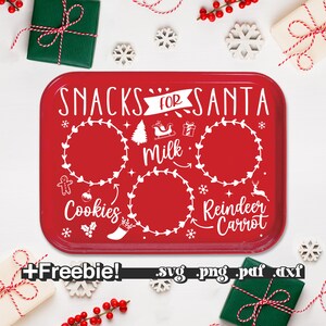 Santa tray svg, Dear Santa Tray Svg Png, Santa cookie tray svg, Christmas Tray Svg, Santa plate svg, cookies for santa svg, rectangle board