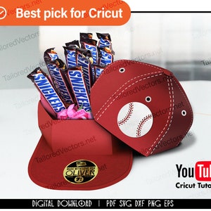 Valentines Baseball Cap Favor Box svg, Baseball cap svg, Printable Template, Favor Box svg, Geschenkbox svg, Baseball hut svg, Baseball hut svg Datei für cricut