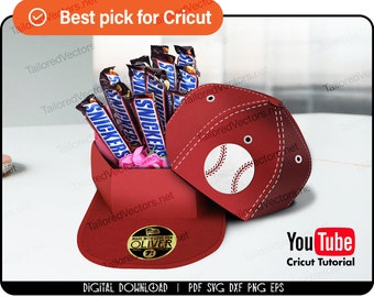 Valentines Baseball Cap Favor Box svg, Baseball cap svg, Printable Template, Favor Box svg, Geschenkbox svg, Baseball hut svg, Baseball hut svg Datei für cricut