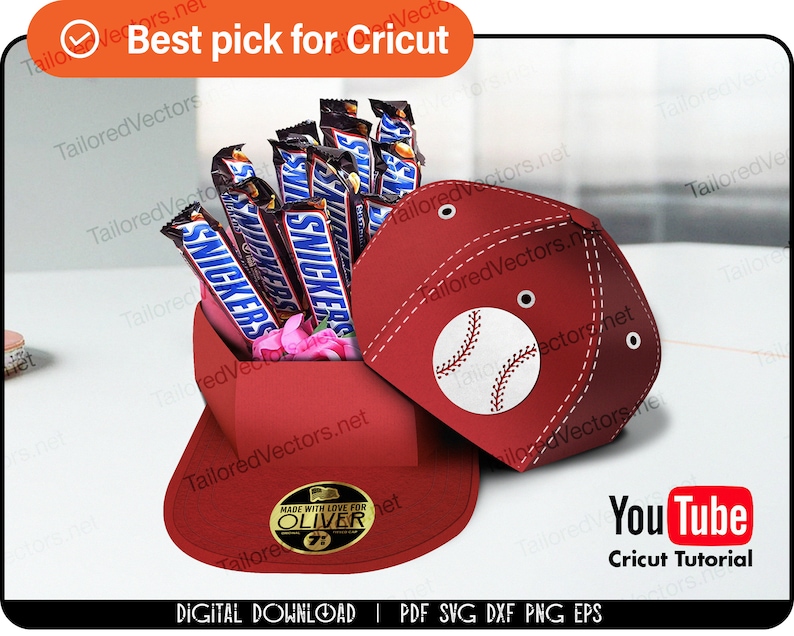 Valentines Baseball Cap Favor Box Svg Baseball Cap Svg Etsy