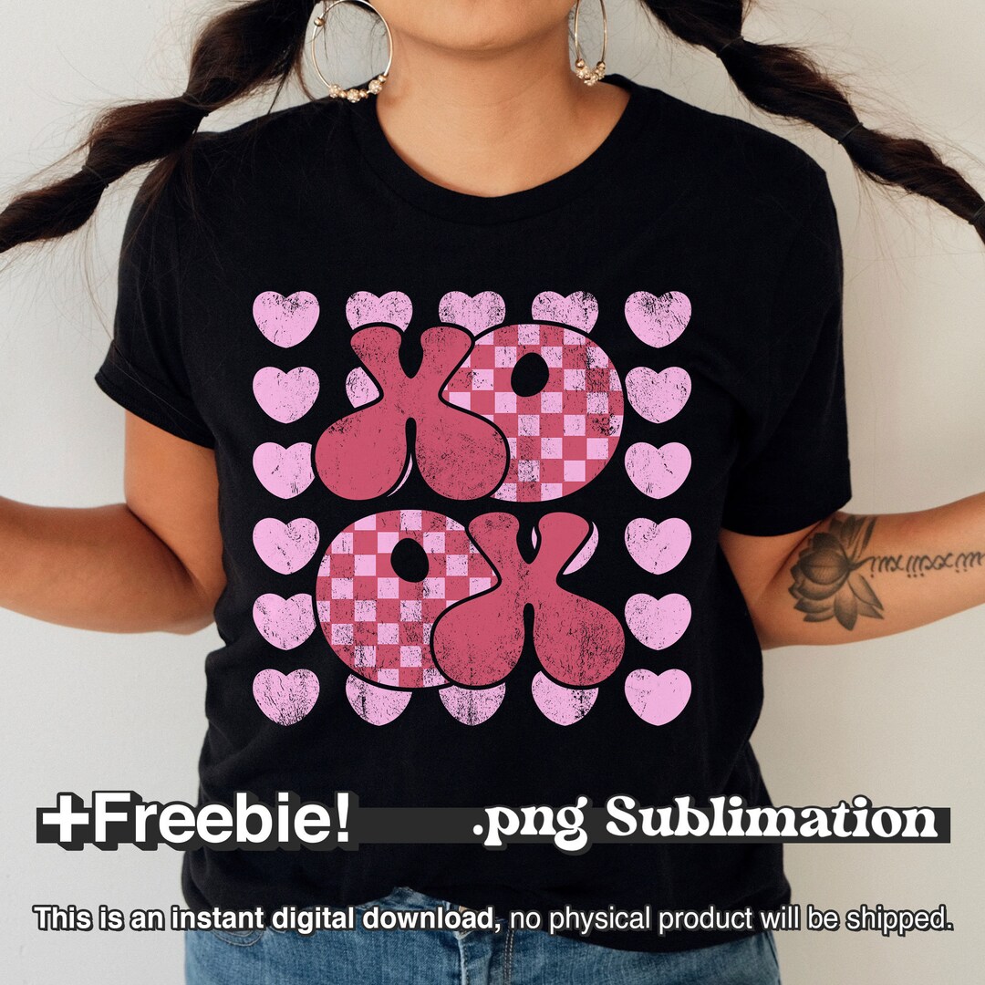 Xoxo Png, Retro Valentine Png, Valentine Sublimation Designs, Checkered ...