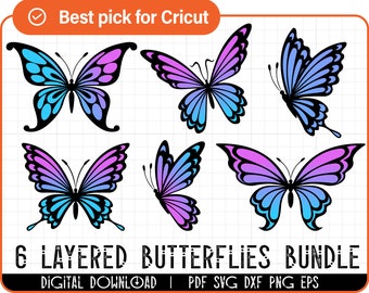 Butterfly SVG Bundle, Butterfly outline svg, Butterfly SVG Layered, Butterfly silhouette, Butterfly SVG file for cricut, butterflies svg