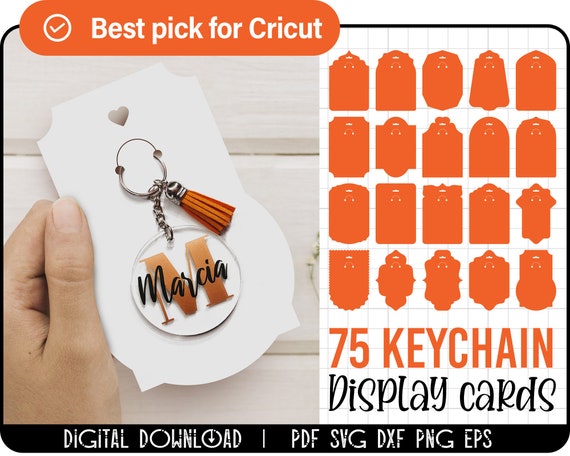 Keychain Display Card SVG, Key Fob Display Card, Keyring Card DXF
