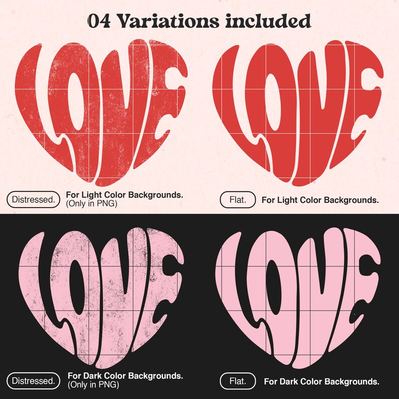 Valentine Retro Love Heart SVG PNG Shirt, Distressed Heart Svg, Love ...
