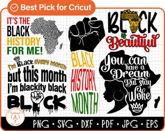 Black History Month SVG Bundle, BHM Svg bundle, African American Sayings png, Cricut Sublimation file, black history month shirt for kids