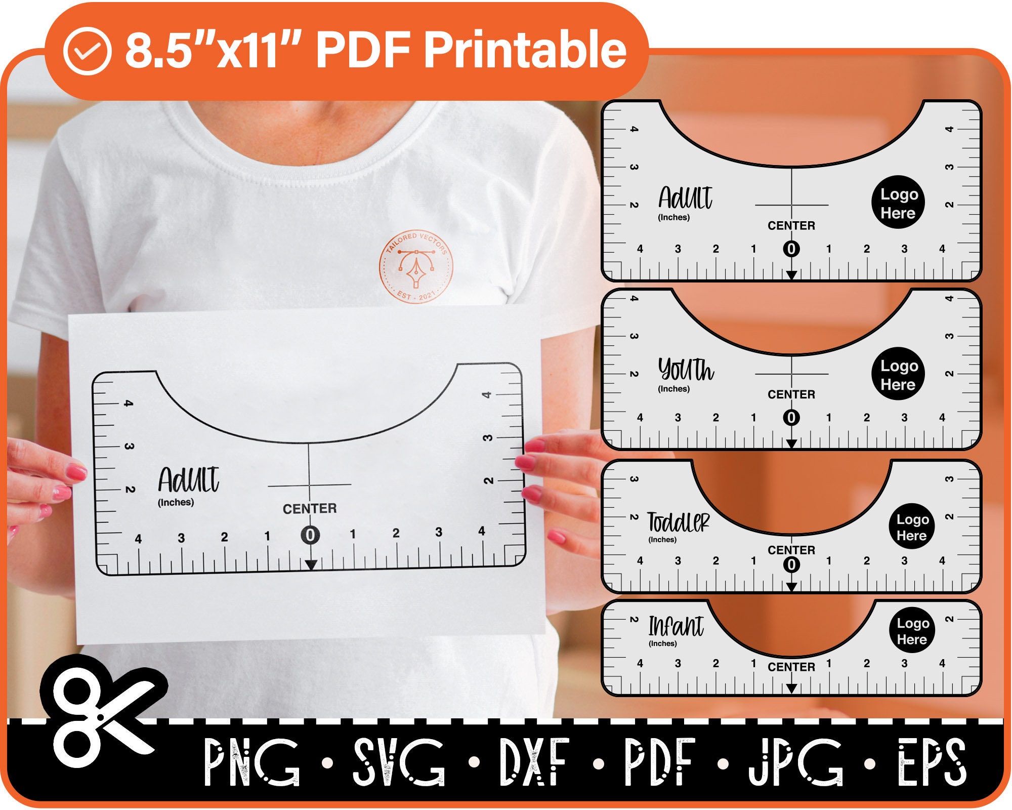 T-Shirt Alignment Guide  Inches and Centimeters Shirt Tool By