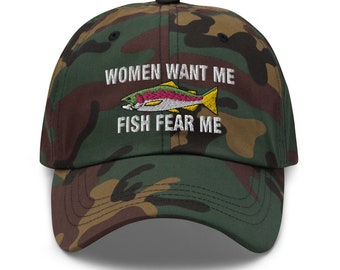 Fish Fear Me Embroidered Dad Hat - Etsy 