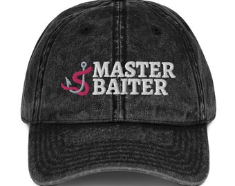 Master Baiter - Fishing - Embroidered Vintage Cotton Twill Cap