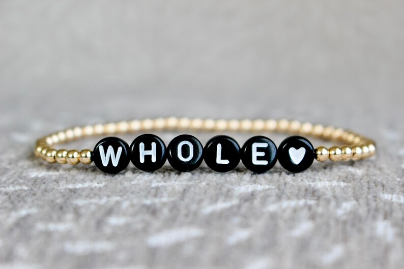 14k Gold Filled Rose Gold Filled Sterling Silver Personalized Word Bracelet
