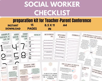 School Social Worker checklist Communication Tips Teacher Parent Conference Goal Setting Worksheet Questions to Ask  School Counselor