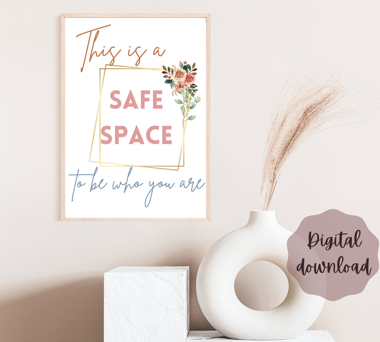 Safe Space Printable, Psychology Art, Office Decor, Psychology Poster ...