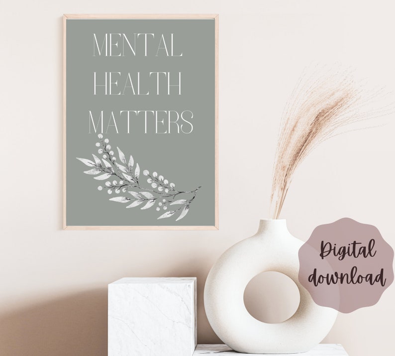 Mental Health Matters Sign Mental Health Wall Decor Therapy Etsy