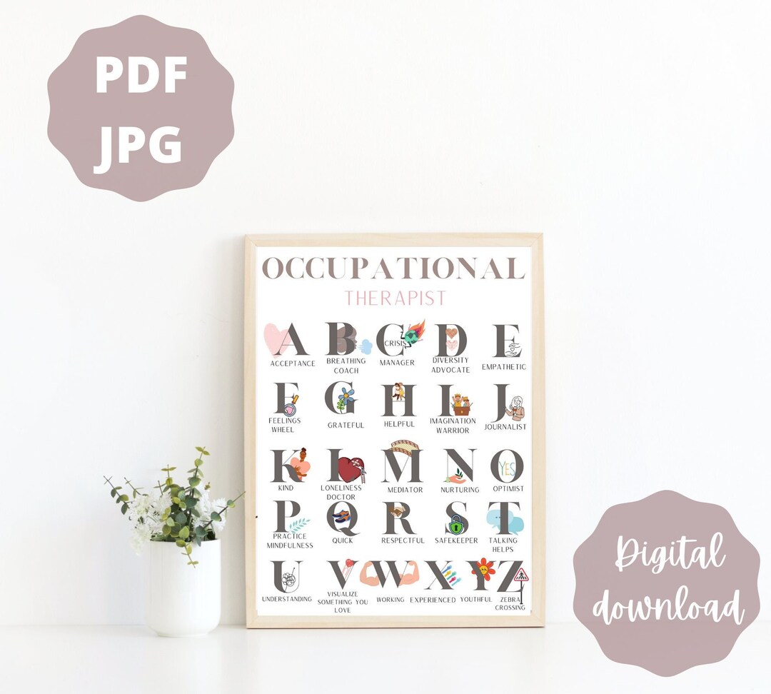 Occupational Therapy Printable Poster Gifts, Ot Gifts, Ot Prints ABC ...