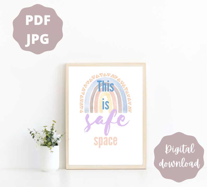 Safe Space Printable, Psychology Art, Office Decor, Psychology Poster ...