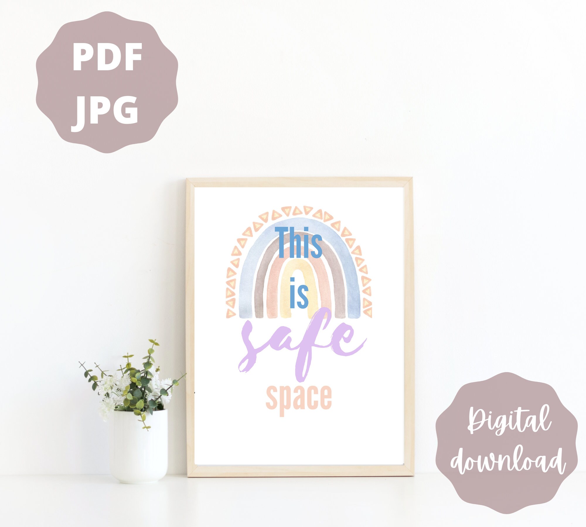 Safe Space Printable, Psychology Art, Office Decor, Psychology Poster ...