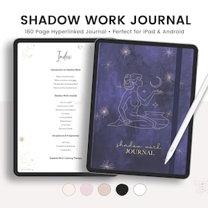 Diario de trabajo con la sombra, Sanar al niño interior, Diario de salud mental, Trabajo con la sombra digital, Autodescubrimiento espiritual para Goodnotes iPad Android PDF