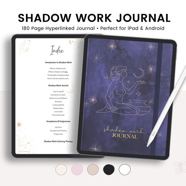 Schaduwwerkdagboek, innerlijk kind genezen, dagboek geestelijke gezondheid, digitaal schaduwwerk, spirituele zelfontdekking voor Goodnotes iPad Android pdf
