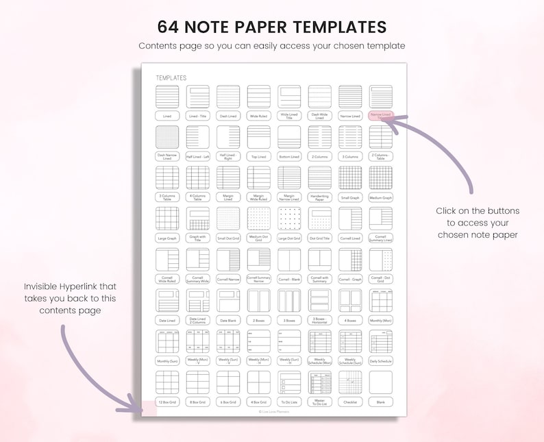 Digital Note Paper Templates: Lined, Grid, Blank (Goodnotes, Notability) image 2