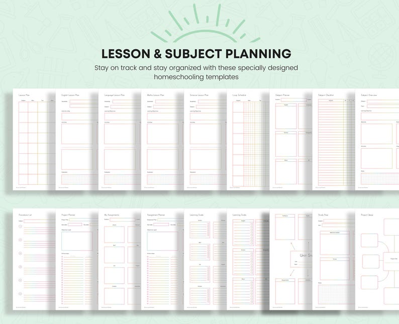 Printable Homeschool Planner 2026-2027: US Letter & A4 (Digital Download) image 6