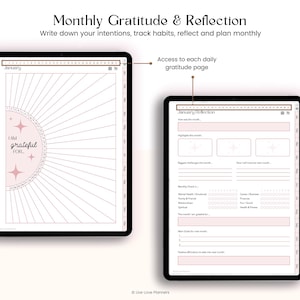 Gratitude Journal, Daily Affirmation Prompts, Mindfulness Journal, Self Care Mental Health Tracker For Goodnotes iPad and Android PDF image 4
