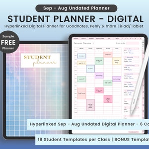 Student Planner, Digital Student Planner, Academic Student Planner, Undated Student Planner, Academic Journal, Student Journal