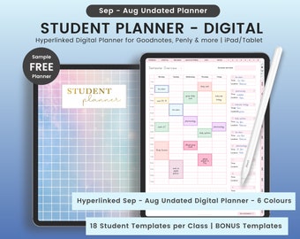 Student Planner, Digital Student Planner, Academic Student Planner, Undated Student Planner, Academic Journal, Student Journal