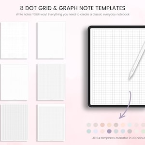 Digital Note Paper, Digital Notes, Note Paper, Lined, Grid, Dotted, Blank, Cornell and Schedule Note Templates For iPad ONLY zdjęcie 6