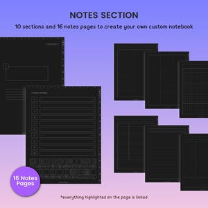 2026 Digital Planner, 2026 Journal, Dark Mode Digital Planner for 2026, 2026 Diary dark Screen, Portrait Planner, Goodnotes, iPad and Tablet image 8
