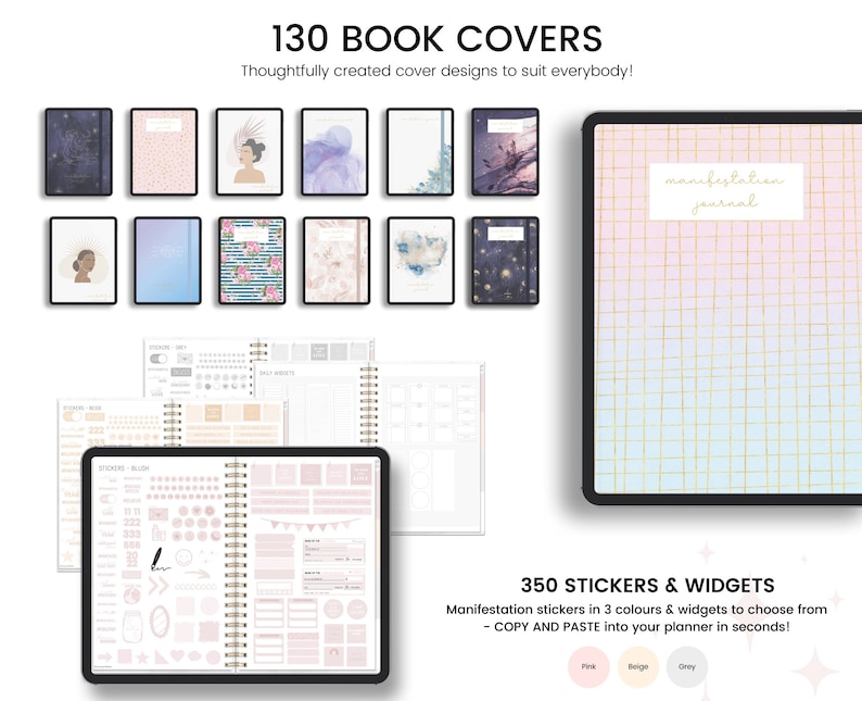 Digital Manifestation Journal, Manifestation Workbook, Undated Planner, Gratitude Journal | Manifest Your Dreams | Law of Attraction