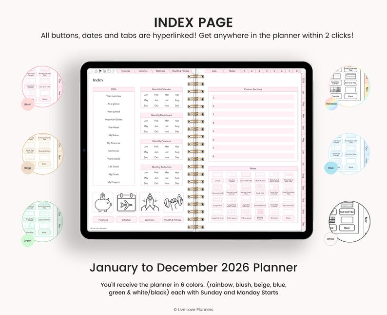 2026 Planner, Daily Weekly Monthly Planner, 2026 Digital Planner ...