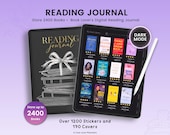 Reading Journal, Dark Mode Portrait Digital Reading Journal, Book Journal, Digital Book Tracker for Goodnotes