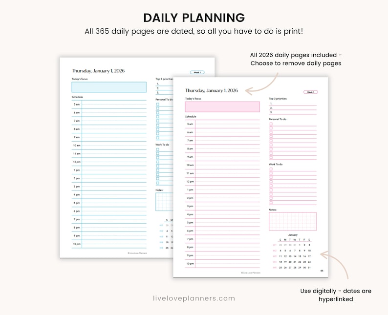 2026 Printable Planner, Daily Weekly Monthly Planner, Printable Planner ...