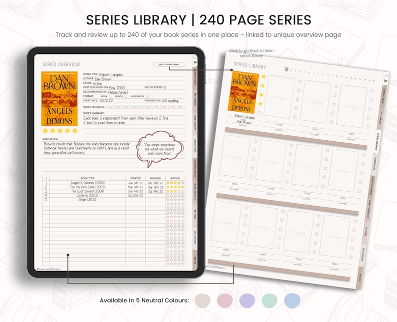 Digital Reading Journal: Book Tracker for Goodnotes, Notability (1200 ...